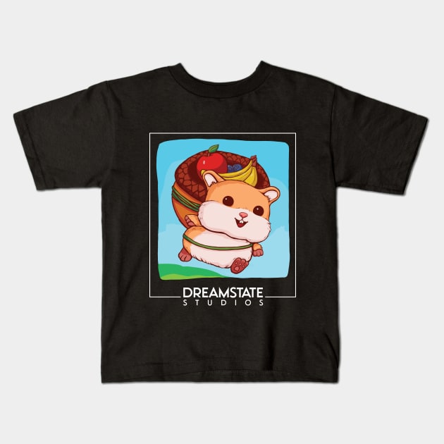 FruitFat Hamster Game with Dreamstate Studios Logo Kids T-Shirt by DreamstateStudios